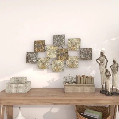 Metal Sunburst Carved Wall Decor Gold - Olivia & May 9 Metal Sunburst Carved Wall Decor Gold - Olivia & May - Image 7