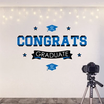 Big Dot Of Happiness Blue Graduation Party Photo Backdrop - Wall Decals 5 Big Dot Of Happiness Blue Graduation Party Photo Backdrop - Wall Decals - Image 3