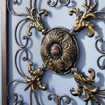 Metal Fleur De Lis Scrollwork And Wall Decor Set Of 4 Brown - Olivia & May 18 Metal Fleur De Lis Scrollwork And Wall Decor Set Of 4 Brown - Olivia & May - Image 16