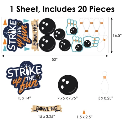 Big Dot Of Happiness Strike Up The Fun - Bowling - Peel And Stick Sports Decor Vinyl Wall Art Stickers - Wall Decals - Set Of 20 8 Big Dot Of Happiness Strike Up The Fun - Bowling - Peel And Stick Sports Decor Vinyl Wall Art Stickers - Wall Decals - Set Of 20 - Image 6