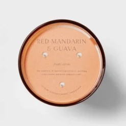 Colored Vase Glass With Dustcover Mandarin & Guava Candle Orange - Threshold™ -Home Decor Store GUEST d3b0111f a038 45b0 94b7 4c6c85a435e3