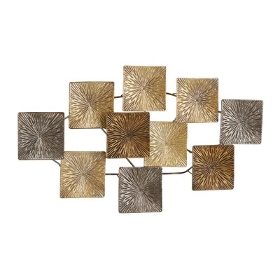 Metal Sunburst Carved Wall Decor Gold - Olivia & May 4 Metal Sunburst Carved Wall Decor Gold - Olivia & May - Image 2