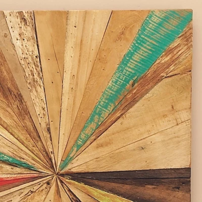 Teak Wood Starburst Handmade Radial Wall Decor Brown - Olivia & May 10 Teak Wood Starburst Handmade Radial Wall Decor Brown - Olivia & May - Image 8