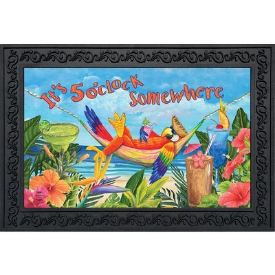 Briarwood Lane 5 O'clock Parrot Summer Doormat Tropical Beach Humor 30" X 18" Indoor Outdoor 3 Briarwood Lane 5 O'clock Parrot Summer Doormat Tropical Beach Humor 30" X 18" Indoor Outdoor
