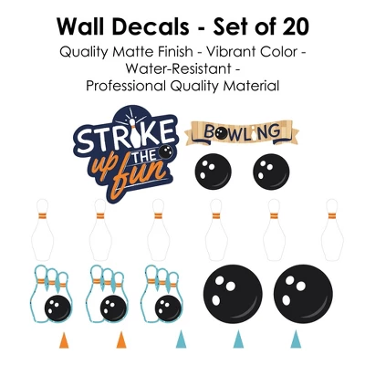 Big Dot Of Happiness Strike Up The Fun - Bowling - Peel And Stick Sports Decor Vinyl Wall Art Stickers - Wall Decals - Set Of 20 7 Big Dot Of Happiness Strike Up The Fun - Bowling - Peel And Stick Sports Decor Vinyl Wall Art Stickers - Wall Decals - Set Of 20 - Image 5