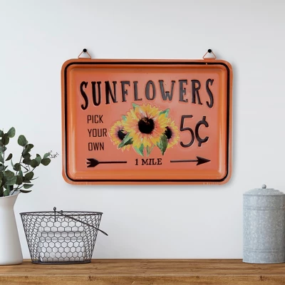 Northlight 15" Fall Harvest Orange "Sunflowers" Wall Sign 3 Northlight 15" Fall Harvest Orange "Sunflowers" Wall Sign