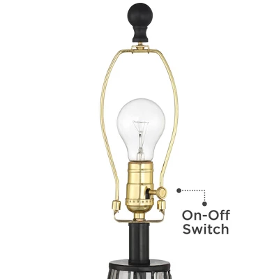 360 Lighting Hudson Rustic Accent Table Lamps 23" High Set Of 2 Bronze Clear Glass USB Charging Port Drum Shade For Bedroom Living Room Bedside Desk 5 360 Lighting Hudson Rustic Accent Table Lamps 23" High Set Of 2 Bronze Clear Glass USB Charging Port Drum Shade For Bedroom Living Room Bedside Desk - Image 3