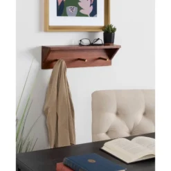 18" X 5" Hinter Wood Shelf With Pegs Walnut Brown - Kate & Laurel All Things Decor 11 18" X 5" Hinter Wood Shelf With Pegs Walnut Brown - Kate & Laurel All Things Decor -Home Decor Store GUEST d7c6e54f 8ed7 4579 9ffb 76a490f26497