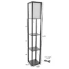 Hastings Home Floor Lamp – Etagere Style Standing Light With 3 Tiers Of Storage Shelving, Black
