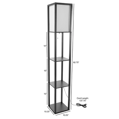 Hastings Home Floor Lamp – Etagere Style Standing Light With 3 Tiers Of Storage Shelving, Black 3 Hastings Home Floor Lamp – Etagere Style Standing Light With 3 Tiers Of Storage Shelving, Black