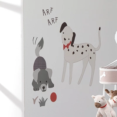 Lambs & Ivy Bow Wow Gray/Beige Dog/Puppy With Doghouse Wall Decals/Stickers 3 Lambs & Ivy Bow Wow Gray/Beige Dog/Puppy With Doghouse Wall Decals/Stickers