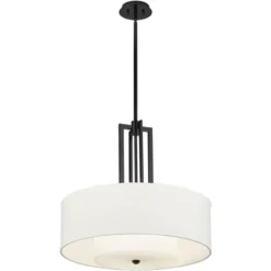 Possini Euro Design Sundry Semi Gloss Black Drum Pendant Chandelier 24" Wide Modern Double Shade 4-Light Fixture For Dining Room Foyer Kitchen Island 16 Possini Euro Design Sundry Semi Gloss Black Drum Pendant Chandelier 24" Wide Modern Double Shade 4-Light Fixture For Dining Room Foyer Kitchen Island -Home Decor Store GUEST da99c9fc c10a 4ef4 b3b2 ecf5266ef760