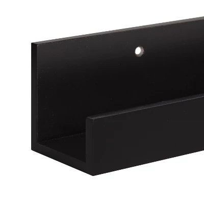 24" X 3.3" 2pc Decorative Wall Shelf Set Black - Uniek 4 24" X 3.3" 2pc Decorative Wall Shelf Set Black - Uniek - Image 2
