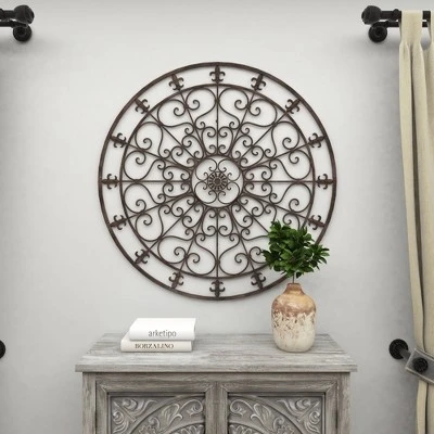 Metal Fleur De Lis Scrollwork And Wall Decor Black - Olivia & May 10 Metal Fleur De Lis Scrollwork And Wall Decor Black - Olivia & May - Image 8