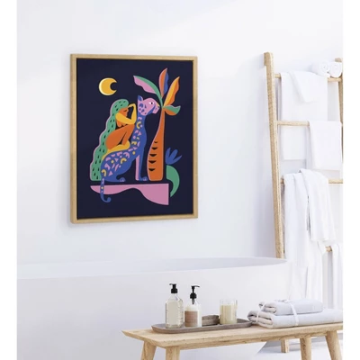 18" X 24" Sylvie Girl On Cheetah Framed Canvas Wall Art By Rachel Lee Natural - Kate And Laurel 6 18" X 24" Sylvie Girl On Cheetah Framed Canvas Wall Art By Rachel Lee Natural - Kate And Laurel - Image 4