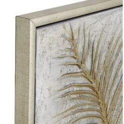 Canvas Leaf Framed Wall Art With Silver Frame Gold - CosmoLiving By Cosmopolitan -Home Decor Store GUEST de317905 ca8a 4330 87b8 b279a337d986