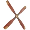 Wood Airplane Propeller 4 Blade Wall Decor With Aviation Detailing Brown - Olivia & May