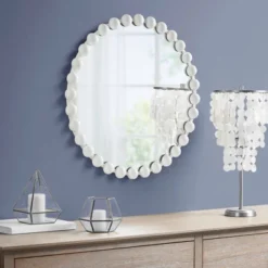 27" Marlowe Beaded Round Wall Mirror White - Madison Park 10 27" Marlowe Beaded Round Wall Mirror White - Madison Park -Home Decor Store GUEST df85fa92 c418 4706 a9f0 832d28089fd5