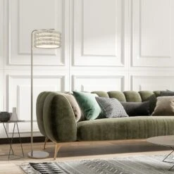 61.5" Quigley Silver Drum Shade Floor Lamp - River Of Goods -Home Decor Store GUEST e0552cea 5651 4124 8719 1519f4bc3f34