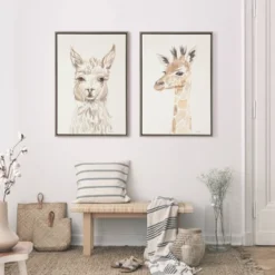 23" X 33" Sylvie Watercolor Alpaca Framed Canvas Wall Art By Patricia Shaw Gray - Kate And Laurel 12 23" X 33" Sylvie Watercolor Alpaca Framed Canvas Wall Art By Patricia Shaw Gray - Kate And Laurel -Home Decor Store GUEST e1057c00 7757 47c4 8544 a430e5e5d16e