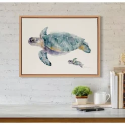 18" X 24" Sylvie Swim Along With Me Framed Canvas Wall Art By Cathy Zhang Natural - Kate And Laurel 10 18" X 24" Sylvie Swim Along With Me Framed Canvas Wall Art By Cathy Zhang Natural - Kate And Laurel -Home Decor Store GUEST e12cb3e1 c97c 4095 8f60 6de8c910e267