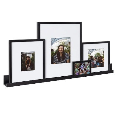 5pc Gallery Frame/Shelf Box Set Black - Kate & Laurel All Things Decor 3 5pc Gallery Frame/Shelf Box Set Black - Kate & Laurel All Things Decor
