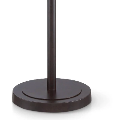 Franklin Iron Works Alamo Industrial Rustic Floor Lamp 62" Tall Bronze Metal Sheer Organza Outer Linen Fabric Inner Double Drum Shade For Living Room 6 Franklin Iron Works Alamo Industrial Rustic Floor Lamp 62" Tall Bronze Metal Sheer Organza Outer Linen Fabric Inner Double Drum Shade For Living Room - Image 4