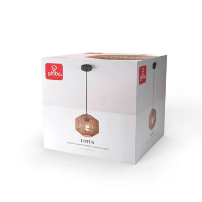 Lotus 1-Light Pendant Lighting With Natural Twine Shade - Globe Electric 4 Lotus 1-Light Pendant Lighting With Natural Twine Shade - Globe Electric - Image 2