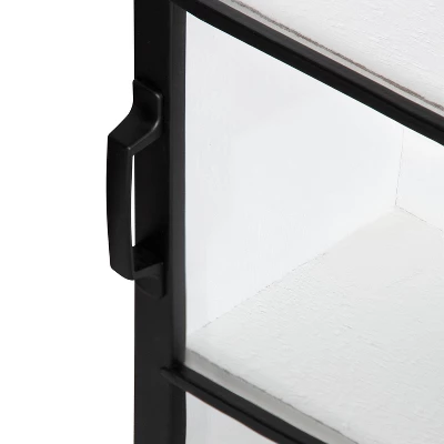 30" X 28" Barnhardt Decorative Wooden Wall Cabinet With 2 Sliding Glass Doors White - Kate & Laurel All Things Decor 4 30" X 28" Barnhardt Decorative Wooden Wall Cabinet With 2 Sliding Glass Doors White - Kate & Laurel All Things Decor - Image 2