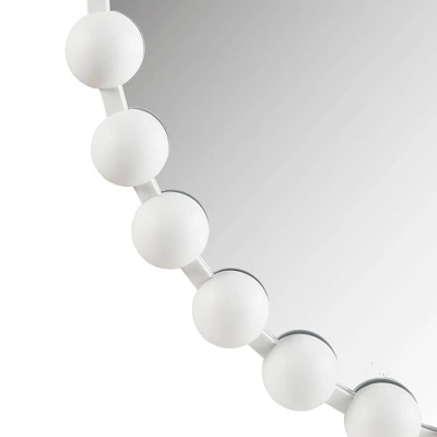 27" Marlowe Beaded Round Wall Mirror White - Madison Park 7 27" Marlowe Beaded Round Wall Mirror White - Madison Park - Image 5