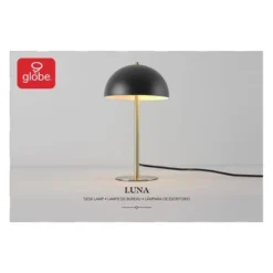 15" Luna Desk Lamp With Brass Accents Matte Black - Globe Electric -Home Decor Store GUEST e44bbe9b 9657 44b4 a456 48ec6c541301