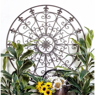 Metal Fleur De Lis Scrollwork And Wall Decor Black - Olivia & May 15 Metal Fleur De Lis Scrollwork And Wall Decor Black - Olivia & May - Image 13
