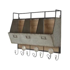 Wall Shelf Tin With 3 Hooks - Gray 9 Wall Shelf Tin With 3 Hooks - Gray -Home Decor Store GUEST e617ebdc 1100 4289 b843 9685ecd0769b