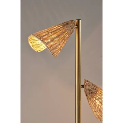 Cove Tree Floor Lamp Antique Brass - Adesso 3 Cove Tree Floor Lamp Antique Brass - Adesso