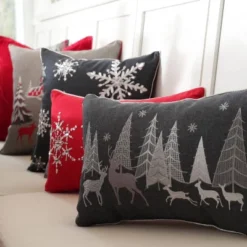 11.5"x18.5" Indoor Christmas Forest Scene Rectangular Throw Pillow - Pillow Perfect -Home Decor Store GUEST e6ed46c3 e45d 42ee 95c1 4688ab07b961