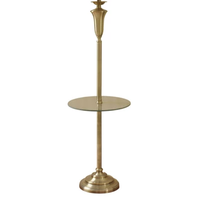 61" 3-way Madison Floor Lamp Glass Table Antique Brass - StyleCraft 4 61" 3-way Madison Floor Lamp Glass Table Antique Brass - StyleCraft - Image 2