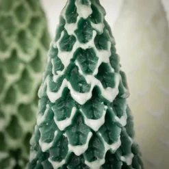 4"H Sullivans Cone Pine Tree Candle Set Of 3; Green