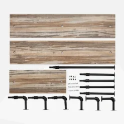 3-Tier Aurora Pipe Wall Shelf Unit Black/Rustic - Danya B. -Home Decor Store GUEST eb3af299 0808 4c05 bbd5 6b9cfb7e5c57