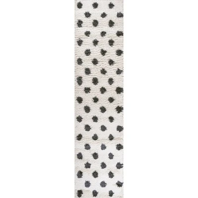 Pere Modern Charcoal Dot Shag Area Rug - JONATHAN Y 3 Pere Modern Charcoal Dot Shag Area Rug - JONATHAN Y