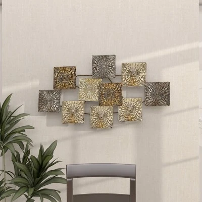 Metal Sunburst Carved Wall Decor Gold - Olivia & May 8 Metal Sunburst Carved Wall Decor Gold - Olivia & May - Image 6