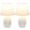 9.45" 2pk Petite Ceramic Oblong Bedside Table Desk Lamps With Matching Tapered Drum Shade Off-White - Creekwood Home 1 9.45" 2pk Petite Ceramic Oblong Bedside Table Desk Lamps With Matching Tapered Drum Shade Off-White - Creekwood Home -Home Decor Store GUEST ecaaef0b 608c 4938 b8ed 12af949c4d63