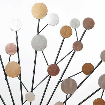 LuxenHome Silver, Black, And Gold Iron Metal Round Abstract Wall Decor 6 LuxenHome Silver, Black, And Gold Iron Metal Round Abstract Wall Decor - Image 4