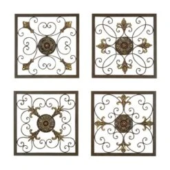 Metal Fleur De Lis Scrollwork And Wall Decor Set Of 4 Brown - Olivia & May 35 Metal Fleur De Lis Scrollwork And Wall Decor Set Of 4 Brown - Olivia & May -Home Decor Store GUEST edad84f9 9496 4408 8579 890882fa1858