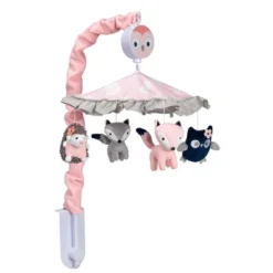 Lambs & Ivy Forever Friends Pink/Gray Woodland Owl/Fox Musical Baby Crib Mobile -Home Decor Store GUEST ee54809c 70e8 48fe b2ed 1b4e8d004d21