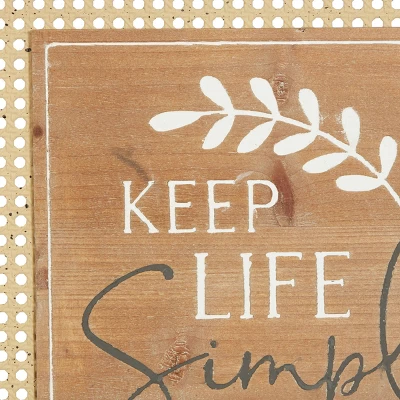 Farmhouse Wood And Metal Wall Decor Brown/Red - Olivia & May 5 Farmhouse Wood And Metal Wall Decor Brown/Red - Olivia & May - Image 3