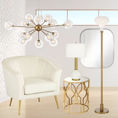 Possini Euro Design Spheres Antique Brass Chandelier 30" Wide Mid Century Modern Sputnik Glass Shade 15-Light Fixture For Dining Room Kitchen Island 10 Possini Euro Design Spheres Antique Brass Chandelier 30" Wide Mid Century Modern Sputnik Glass Shade 15-Light Fixture For Dining Room Kitchen Island - Image 8