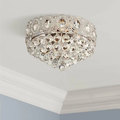 Vienna Full Spectrum Moira Vintage Ceiling Light Flush Mount Fixture 16" Wide Satin Nickel 6-Light Clear Crystal Balls For Bedroom Kitchen Living Room 3 Vienna Full Spectrum Moira Vintage Ceiling Light Flush Mount Fixture 16" Wide Satin Nickel 6-Light Clear Crystal Balls For Bedroom Kitchen Living Room