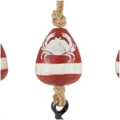 Set Of 3 Wood Buoy Wall Decors With Jute Rope And Metal Hook Red - Olivia & May -Home Decor Store GUEST f1a55e0b 2274 4b1a a327 2a7367e5f030