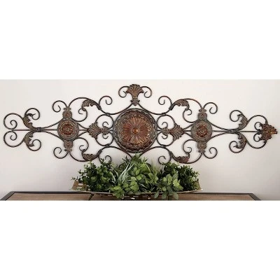 Rustic Metal Ornamental Wall Decor Dark Brown - Olivia & May 3 Rustic Metal Ornamental Wall Decor Dark Brown - Olivia & May