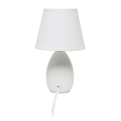 9.45" 2pk Petite Ceramic Oblong Bedside Table Desk Lamps With Matching Tapered Drum Shade Off-White - Creekwood Home 7 9.45" 2pk Petite Ceramic Oblong Bedside Table Desk Lamps With Matching Tapered Drum Shade Off-White - Creekwood Home - Image 5